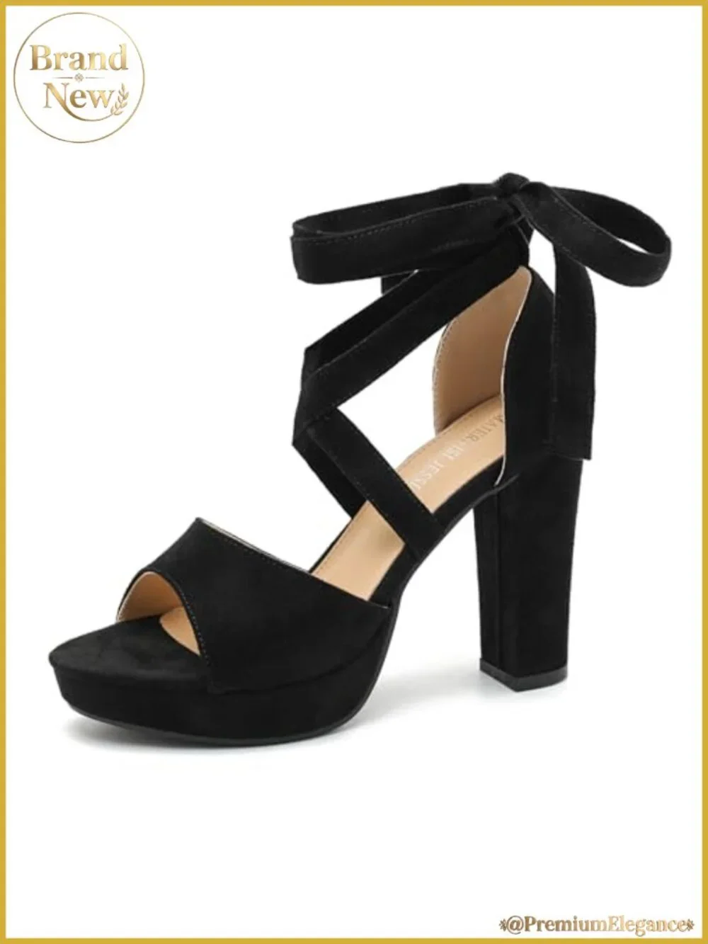 Women's Strappy Platform Sandals Chunky High Heel Lace-Up Ankle Tie Open Toe
